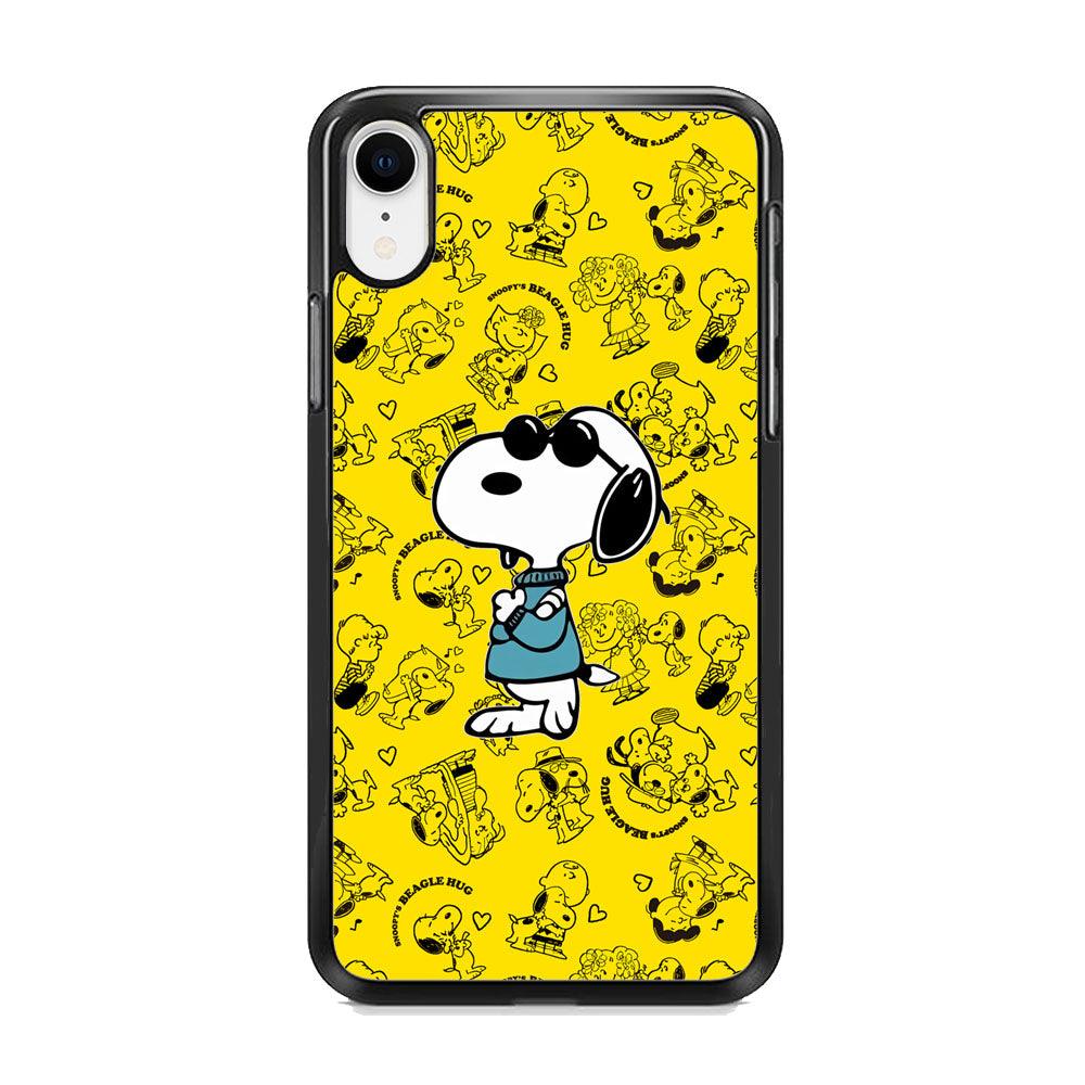 Snoopy Back in Style iPhone XR Case-Rubber Black (2D Case)-Oxvistore