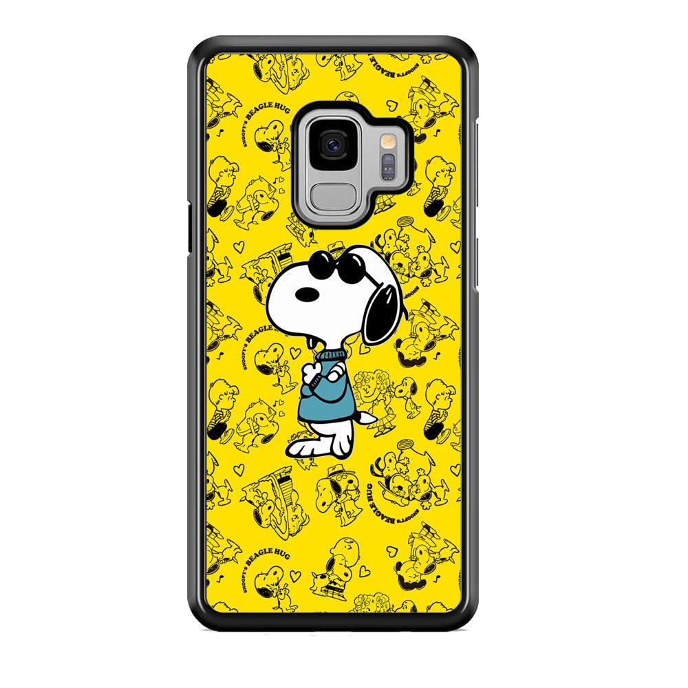Snoopy Back in Style Samsung Galaxy S9 Case-Rubber Black (2D Case)-Oxvistore