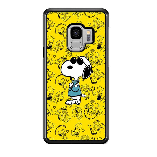 Snoopy Back in Style Samsung Galaxy S9 Case-Rubber Black (2D Case)-Oxvistore