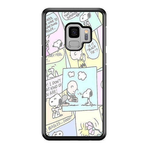 Snoopy Comic Samsung Galaxy S9 Case-Rubber White (2D Case)-Oxvistore