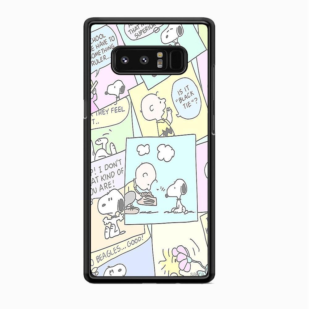Snoopy Comic Samsung Galaxy Note 8 Case-Rubber Black (2D Case)-Oxvistore
