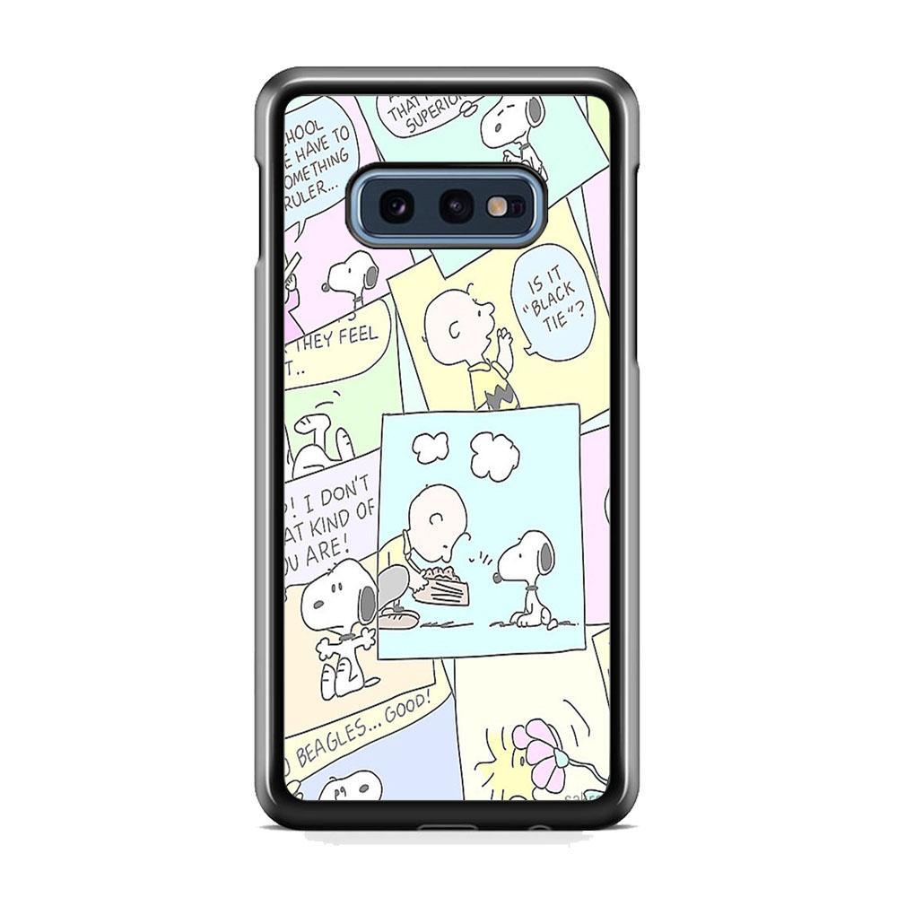 Snoopy Comic Samsung Galaxy S10E Case-Rubber Black (2D Case)-Oxvistore