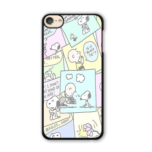 Snoopy Comic iPod Touch 6 Case-Plastic Black (2D Case)-Oxvistore