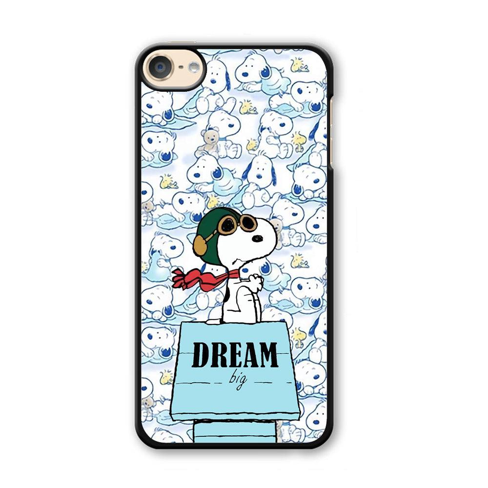 Snoopy Dream Big iPod Touch 6 Case-Plastic Black (2D Case)-Oxvistore