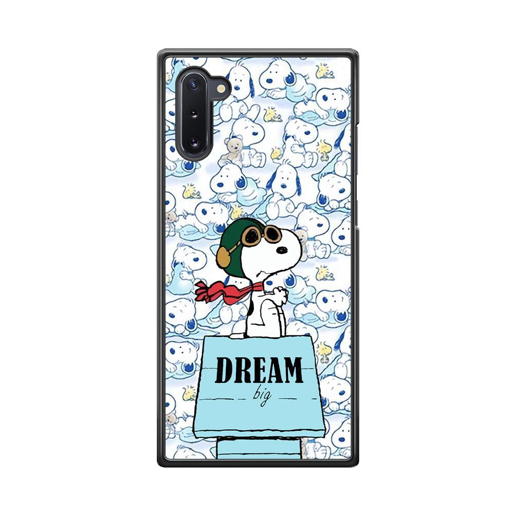 Snoopy Dream Big Samsung Galaxy Note 10 Case-Rubber Black (2D Case)-Oxvistore