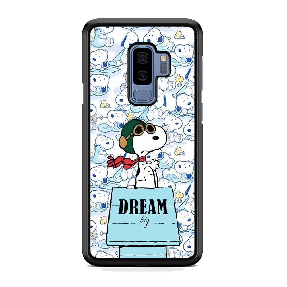 Snoopy Dream Big Samsung Galaxy S9 Plus Case-Rubber Black (2D Case)-Oxvistore