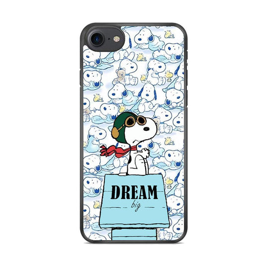 Snoopy Dream Big iPhone 7 Case-Rubber Black (2D Case)-Oxvistore
