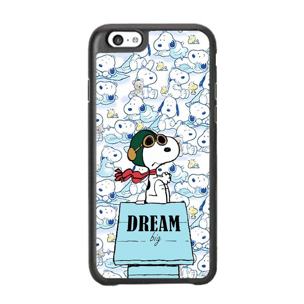 Snoopy Dream Big iPhone 6 Plus | 6s Plus Case-Rubber Black (2D Case)-Oxvistore