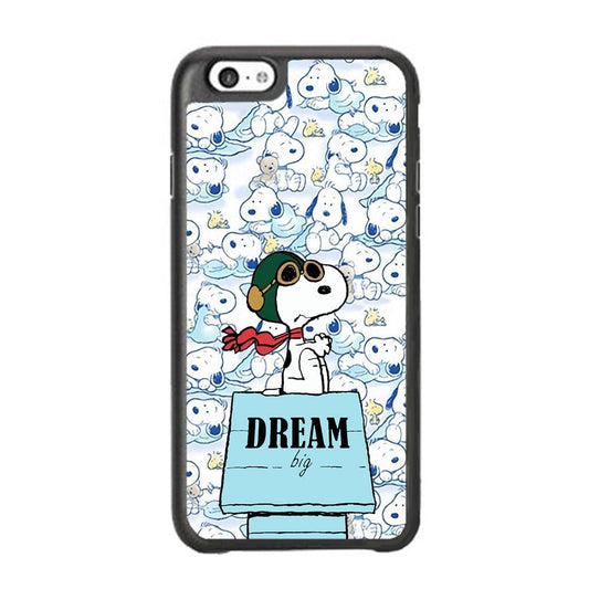 Snoopy Dream Big iPhone 6 Plus | 6s Plus Case-Rubber Black (2D Case)-Oxvistore
