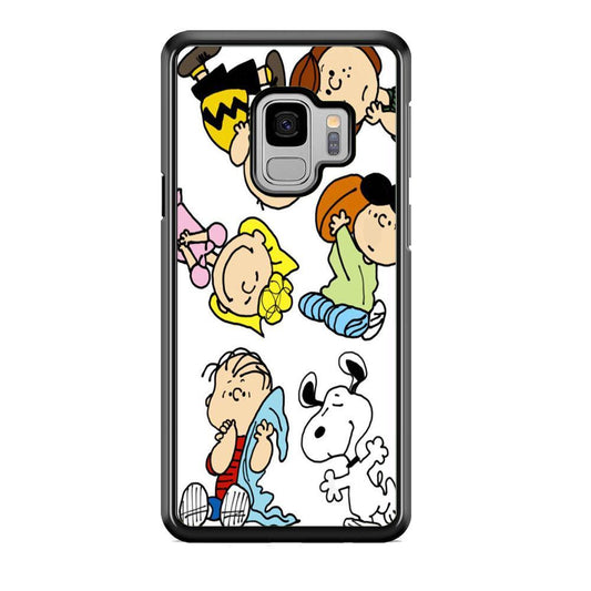 Snoopy Gang Samsung Galaxy S9 Case-Rubber Black (2D Case)-Oxvistore