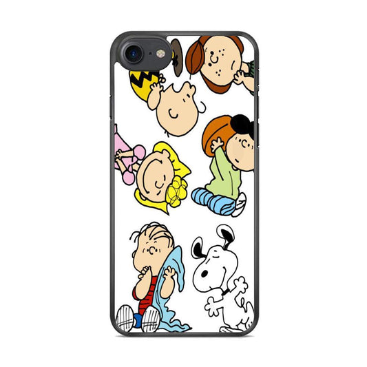 Snoopy Gang iPhone 8 Case-Rubber Black (2D Case)-Oxvistore