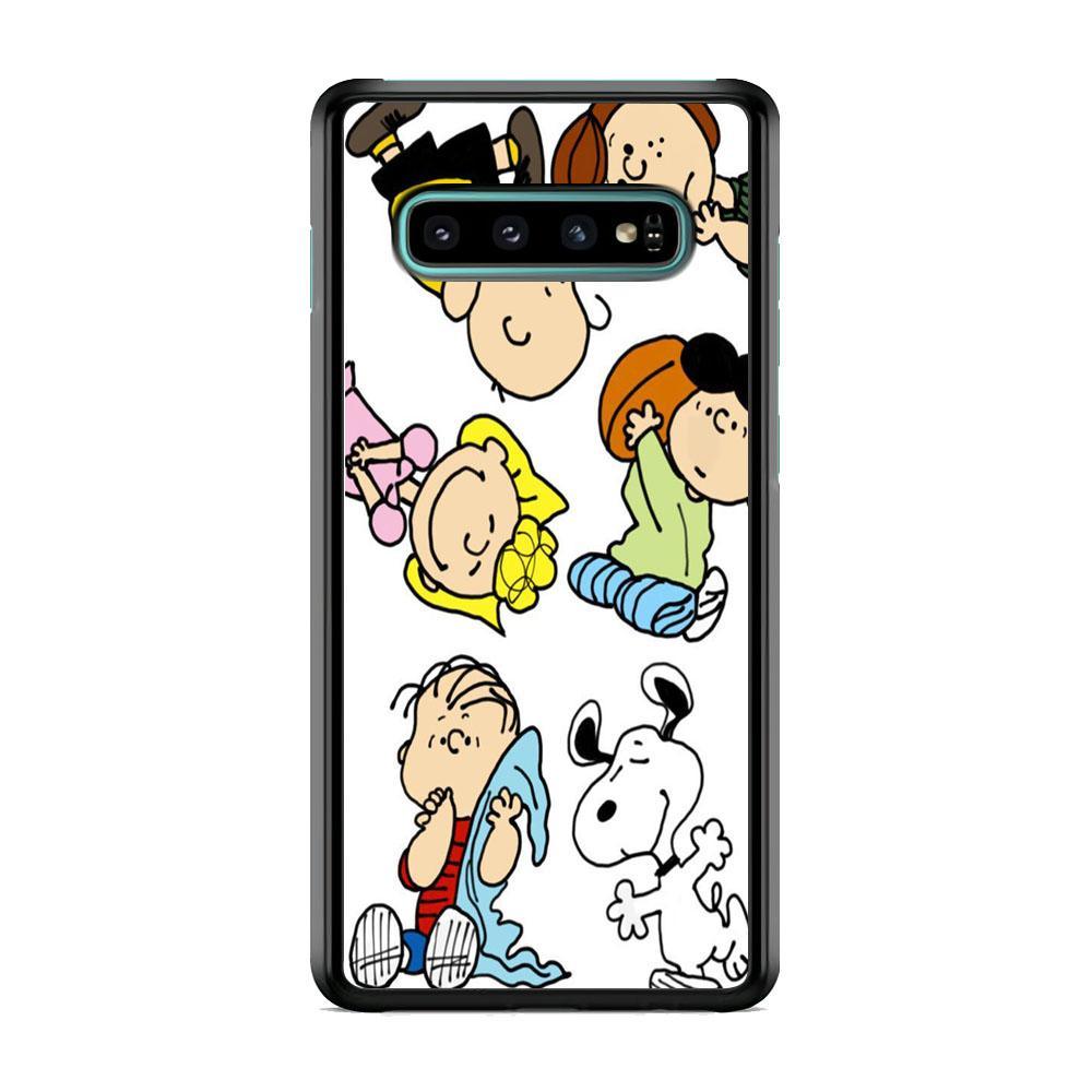 Snoopy Gang Samsung Galaxy S10 Plus Case-Rubber Black (2D Case)-Oxvistore