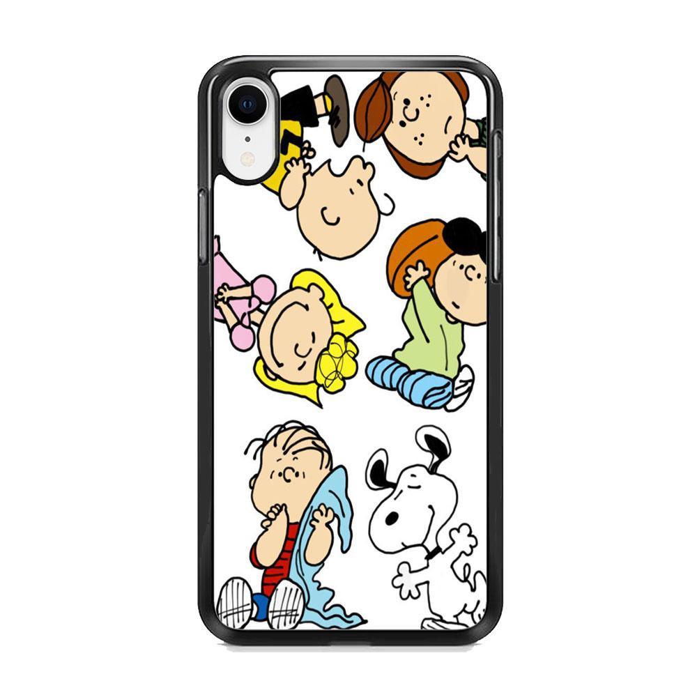 Snoopy Gang iPhone XR Case-Rubber Black (2D Case)-Oxvistore