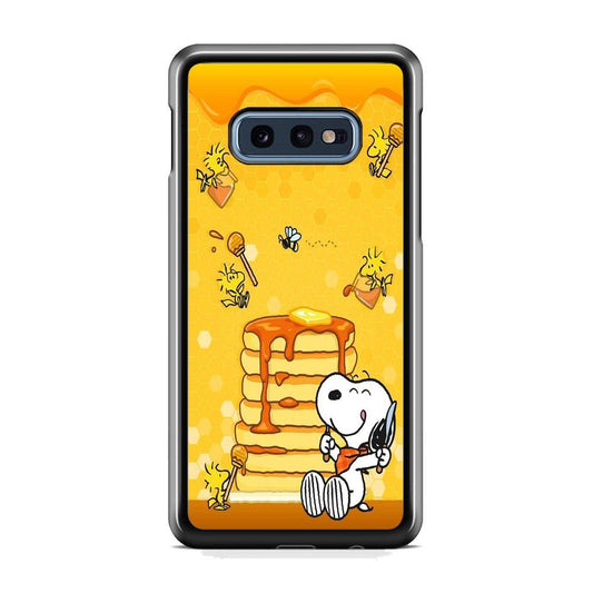 Snoopy Like Eat Pancake Hooney Samsung Galaxy S10E Case-Rubber Black (2D Case)-Oxvistore