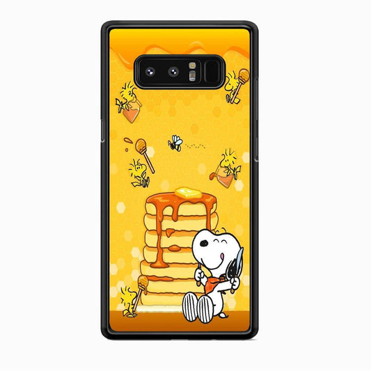Snoopy Like Eat Pancake Hooney Samsung Galaxy Note 8 Case-Rubber Black (2D Case)-Oxvistore