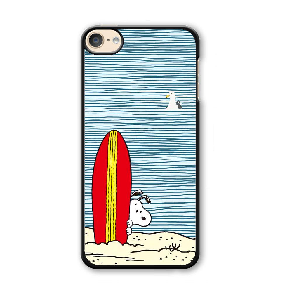 Snoopy Sand Beach iPod Touch 6 Case-Plastic Black (2D Case)-Oxvistore