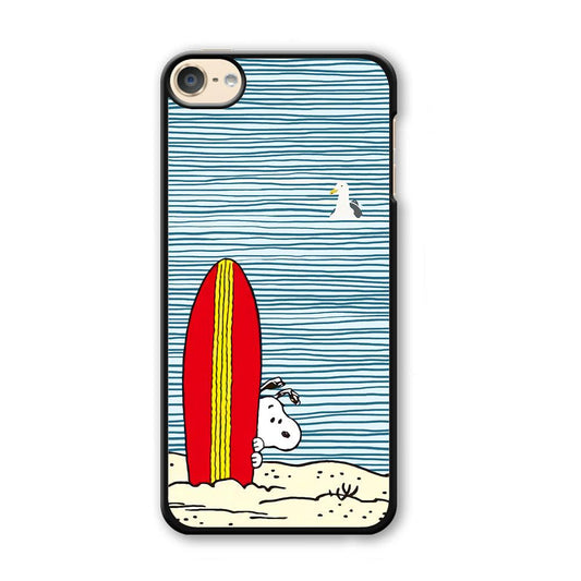 Snoopy Sand Beach iPod Touch 6 Case-Plastic Black (2D Case)-Oxvistore