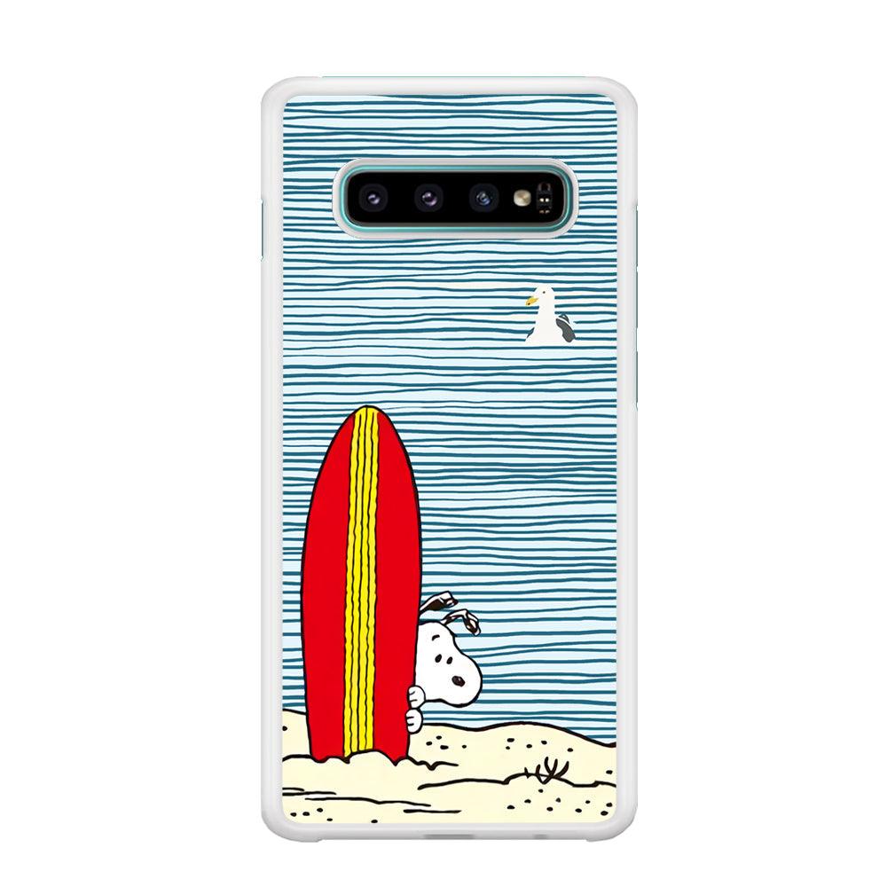 Snoopy Sand Beach Samsung Galaxy S10 Plus Case-Oxvistore