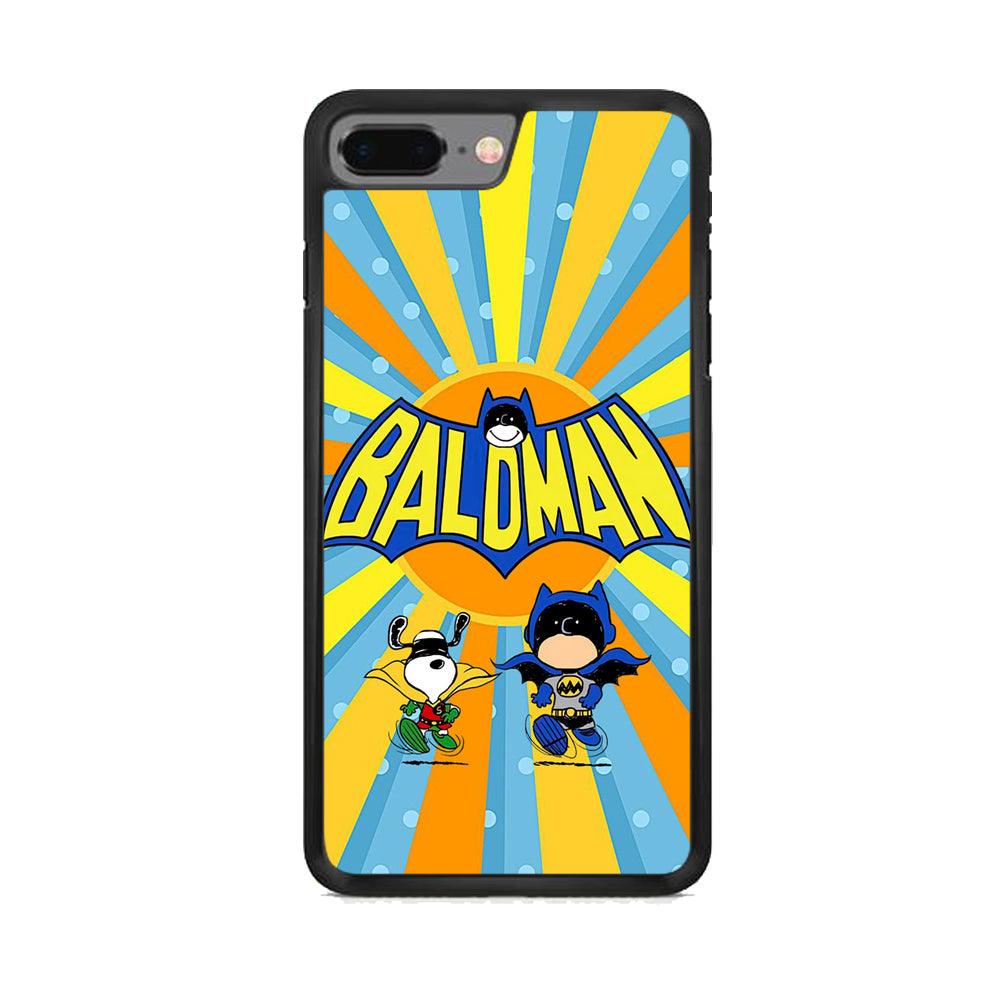 Snoopy The Wandering of Batman iPhone 7 Plus Case-Rubber White (2D Case)-Oxvistore