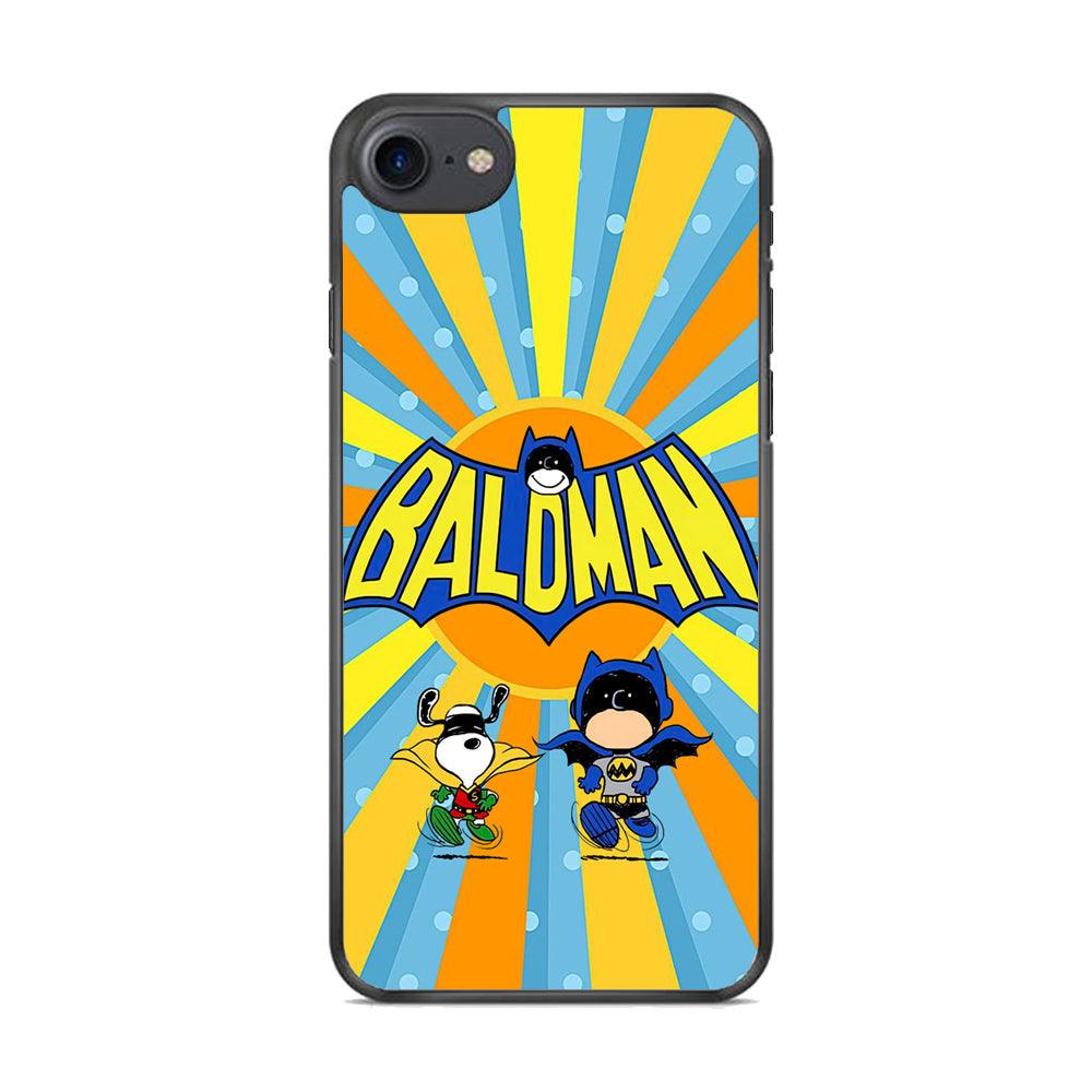 Snoopy The Wandering of Batman iPhone 8 Case-Rubber Black (2D Case)-Oxvistore