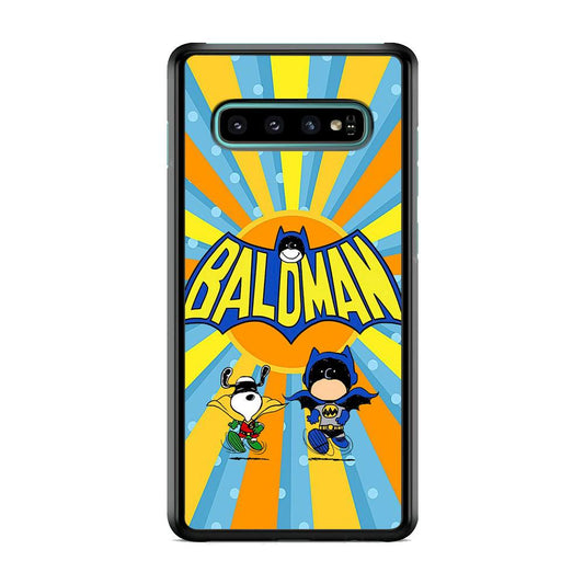 Snoopy The Wandering of Batman Samsung Galaxy S10 Case-Rubber Black (2D Case)-Oxvistore