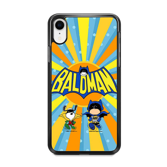 Snoopy The Wandering of Batman iPhone XR Case-Rubber Black (2D Case)-Oxvistore