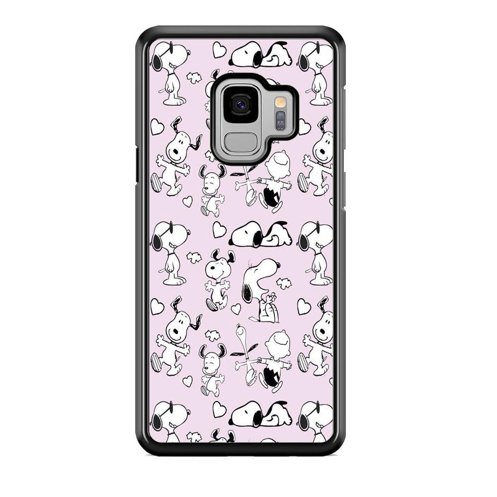 Snoopy and Charlie Happiness Samsung Galaxy S9 Case-Rubber Black (2D Case)-Oxvistore