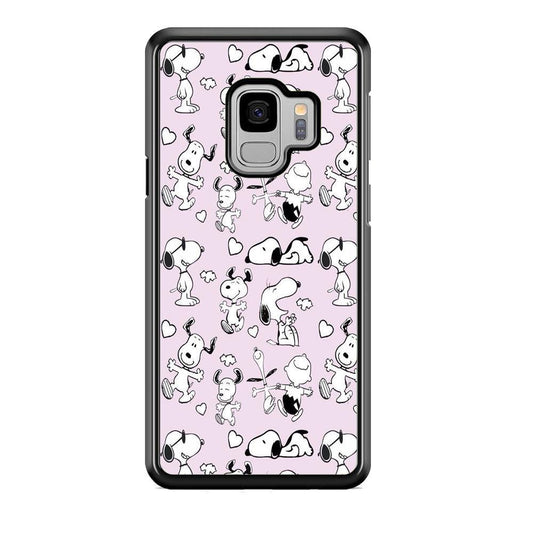 Snoopy and Charlie Happiness Samsung Galaxy S9 Case-Rubber Black (2D Case)-Oxvistore