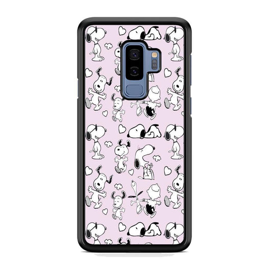 Snoopy and Charlie Happiness Samsung Galaxy S9 Plus Case-Rubber Black (2D Case)-Oxvistore
