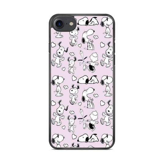 Snoopy and Charlie Happiness iPhone 8 Case-Rubber Black (2D Case)-Oxvistore