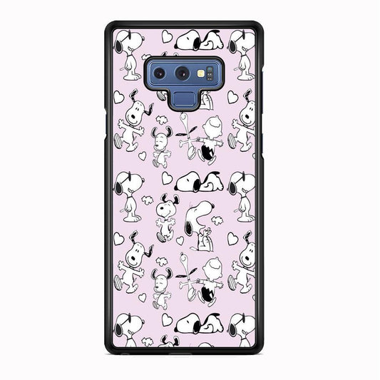 Snoopy and Charlie Happiness Samsung Galaxy Note 9 Case-Rubber Black (2D Case)-Oxvistore