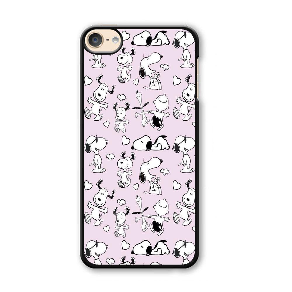 Snoopy and Charlie Happiness iPod Touch 6 Case-Plastic Black (2D Case)-Oxvistore