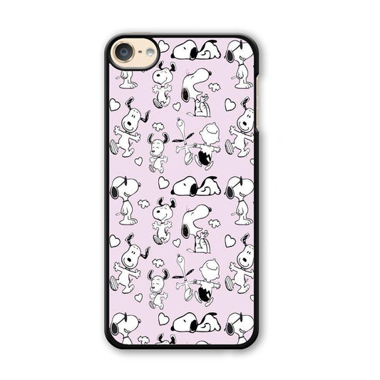 Snoopy and Charlie Happiness iPod Touch 6 Case-Plastic Black (2D Case)-Oxvistore