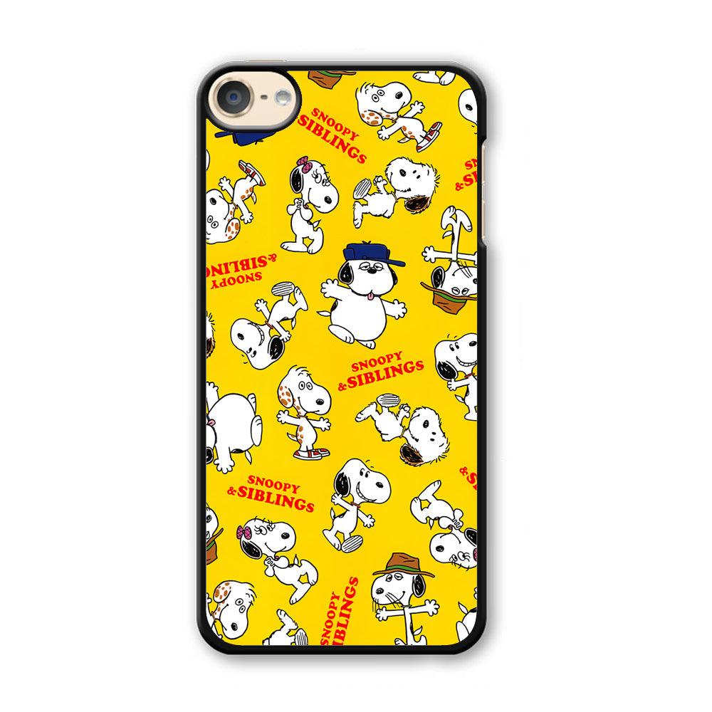 Snoopy and Siblings Step and Dance iPod Touch 6 Case-Plastic Black (2D Case)-Oxvistore