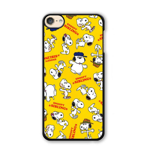 Snoopy and Siblings Step and Dance iPod Touch 6 Case-Plastic Black (2D Case)-Oxvistore