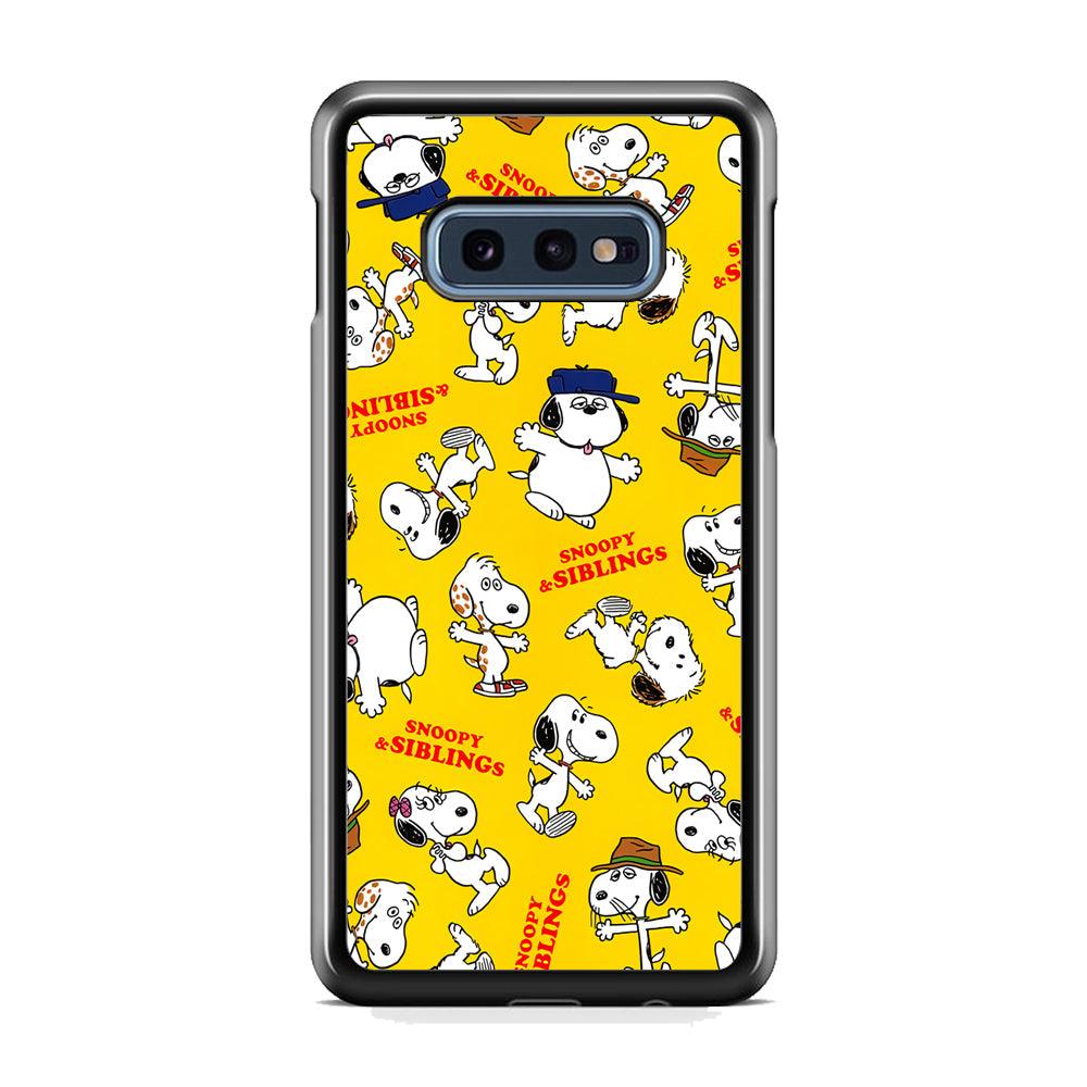Snoopy and Siblings Step and Dance Samsung Galaxy S10E Case-Rubber Black (2D Case)-Oxvistore