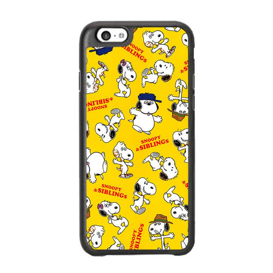 Snoopy and Siblings Step and Dance iPhone 6 Plus | 6s Plus Case-Rubber Black (2D Case)-Oxvistore