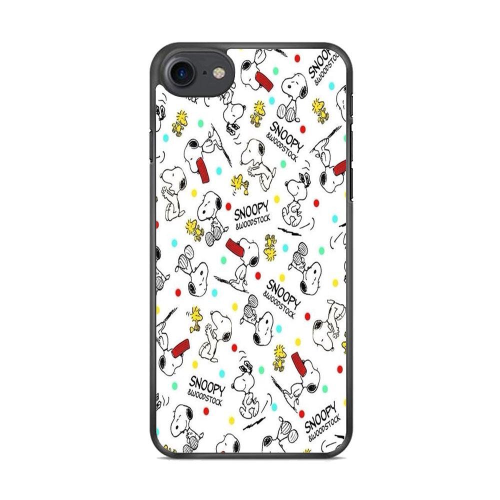 Snoopy and Woodstock iPhone 8 Case-Rubber Black (2D Case)-Oxvistore