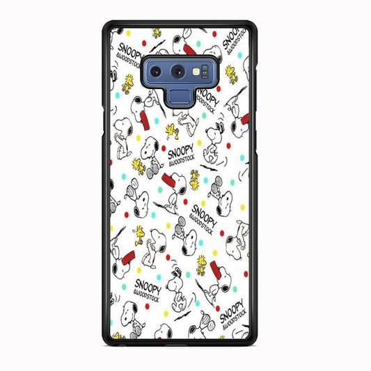 Snoopy and Woodstock Samsung Galaxy Note 9 Case-Rubber Black (2D Case)-Oxvistore