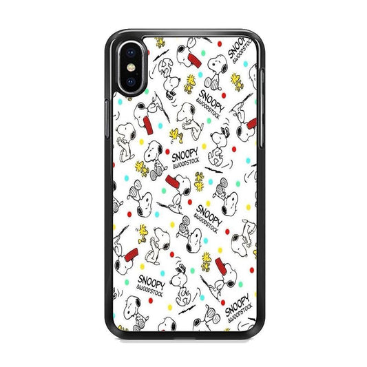 Snoopy and Woodstock iPhone X Case-Rubber Black (2D Case)-Oxvistore
