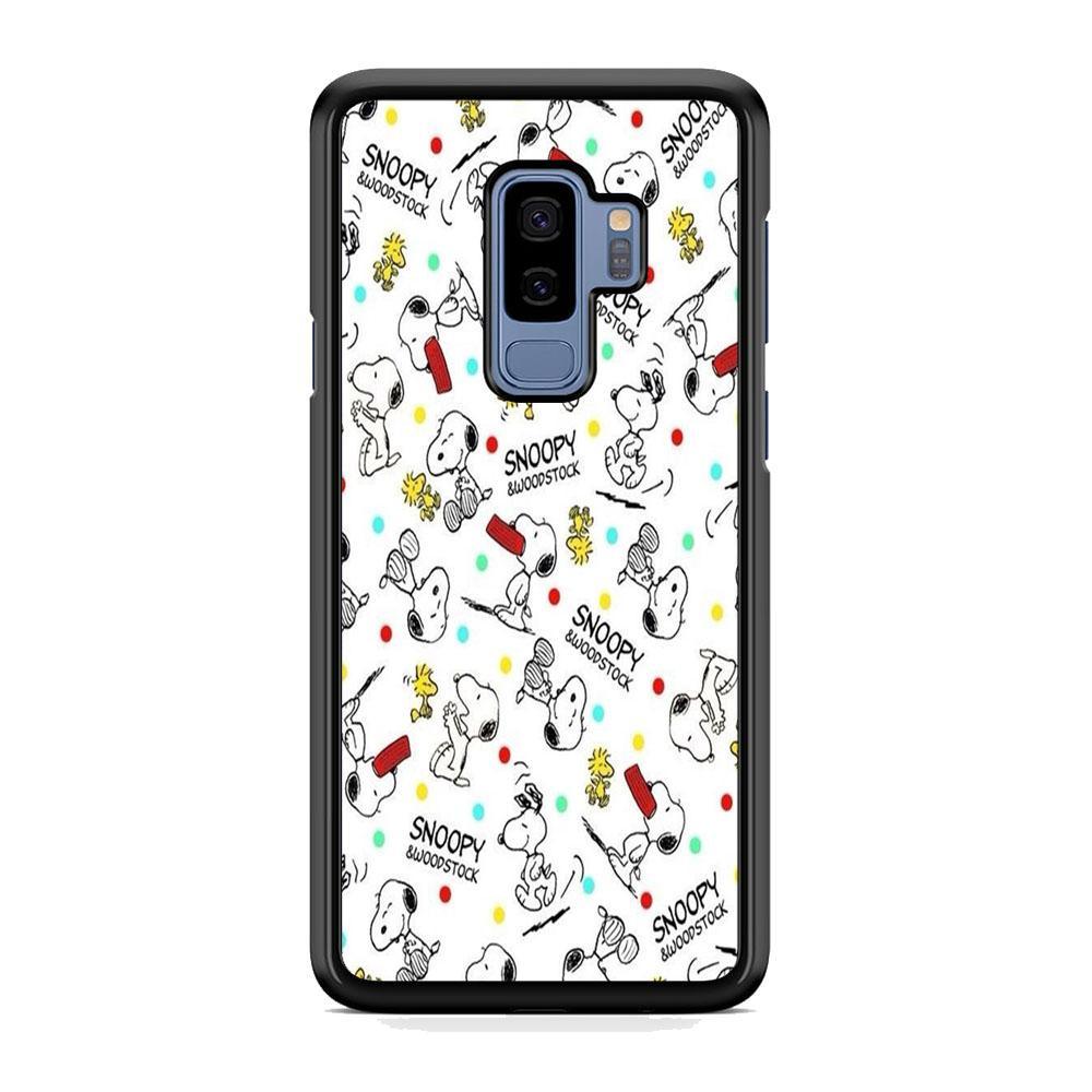 Snoopy and Woodstock Samsung Galaxy S9 Plus Case-Rubber Black (2D Case)-Oxvistore