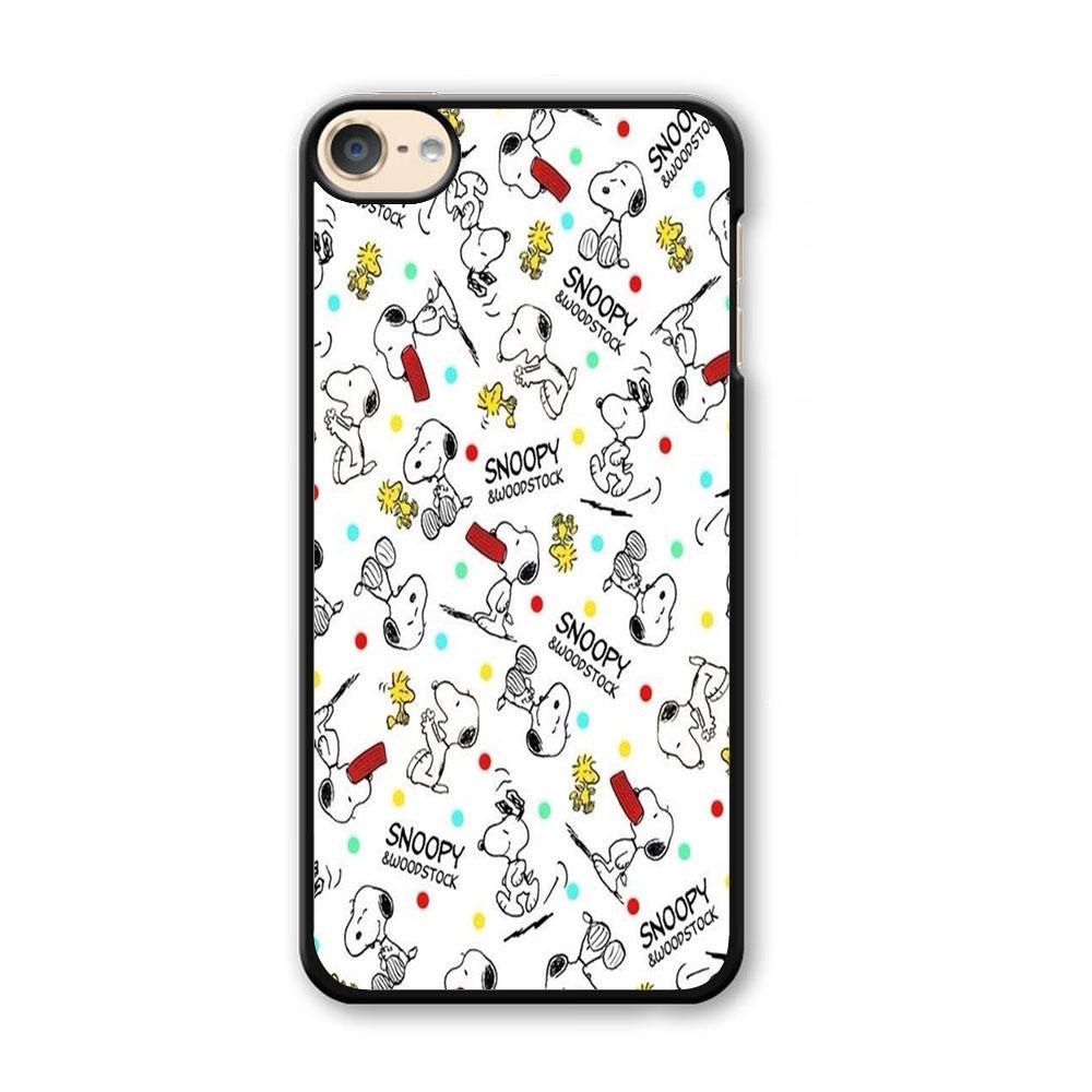 Snoopy and Woodstock iPod Touch 6 Case-Plastic Black (2D Case)-Oxvistore
