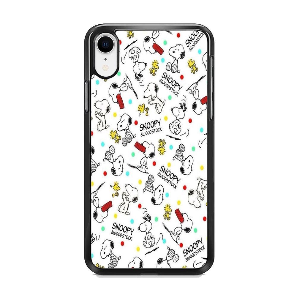 Snoopy and Woodstock iPhone XR Case-Rubber Black (2D Case)-Oxvistore