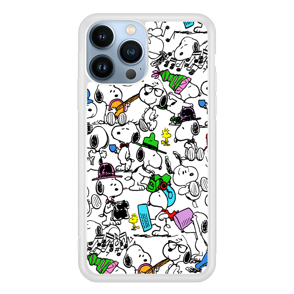 Snoopy and All His Activities 2D Rubber Phone Case