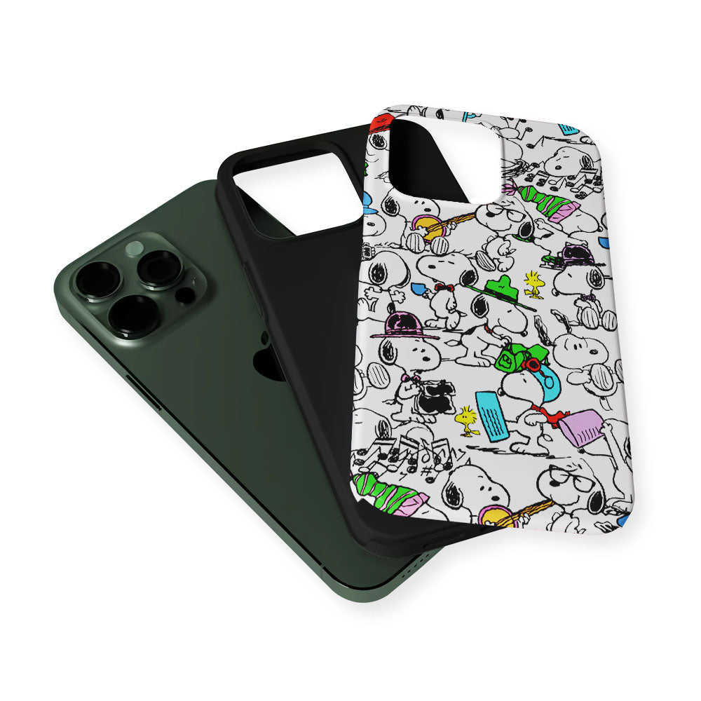 Snoopy and All His Activities 2 in 1 Tough Phone Case