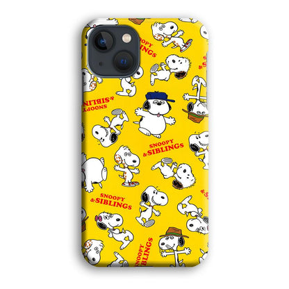 Snoopy and Siblings Step and Dance iPhone 15 Plus Case-Oxvistore