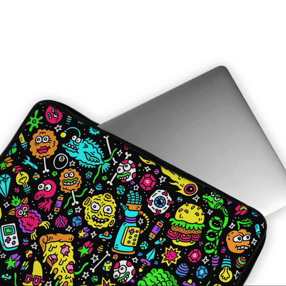 Space Alien Monster Doodle Laptop Sleeve Protective Cover