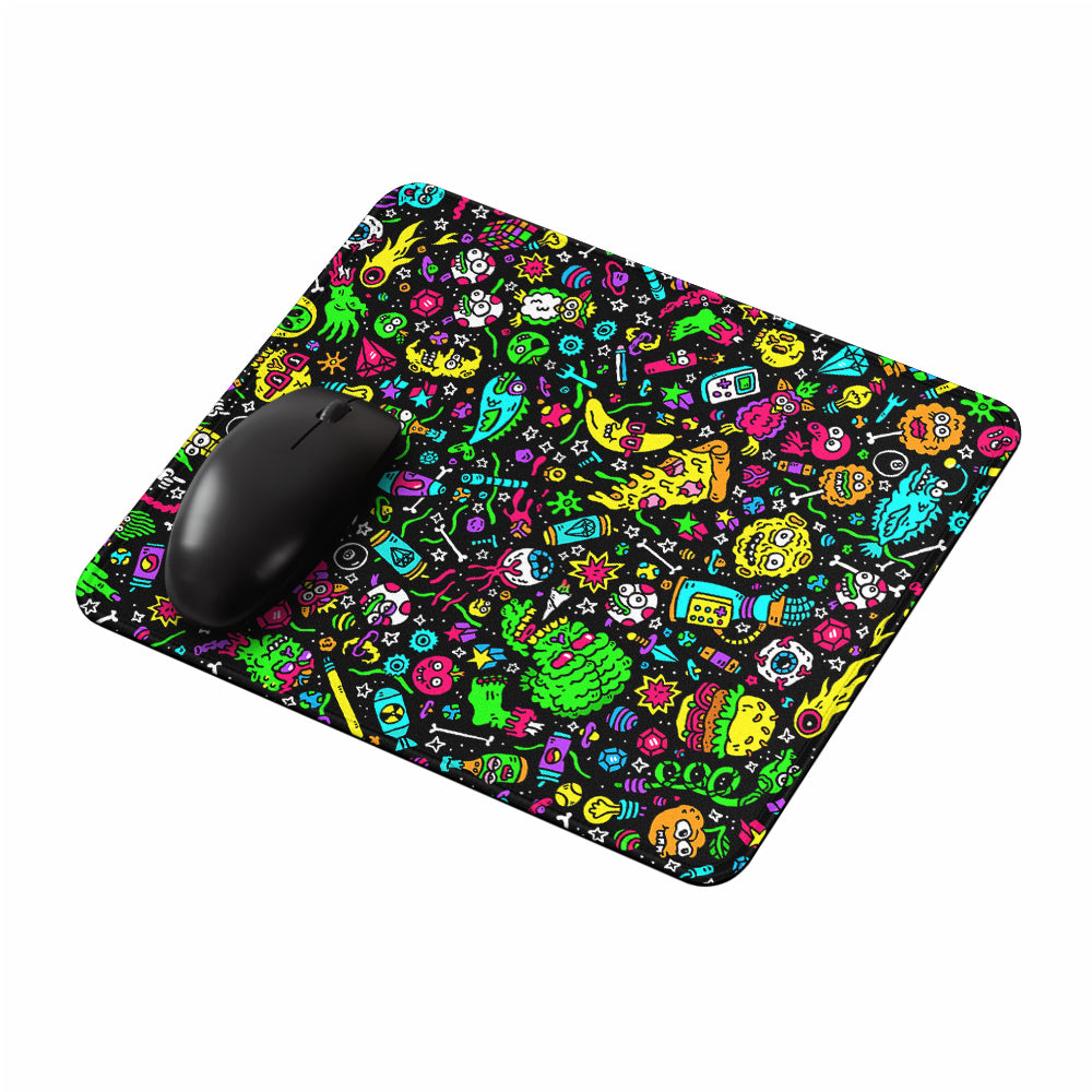 Space Alien Monster Doodle Mouse Pads