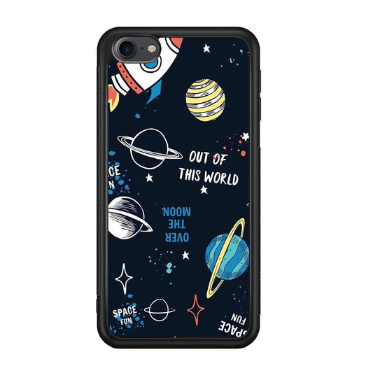 Space Out of This World iPod Touch 6 Case-Rubber Black (2D Case)-Oxvistore