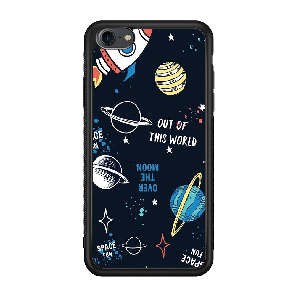Space Out of This World iPhone 8 Case-Rubber Black (2D Case)-Oxvistore